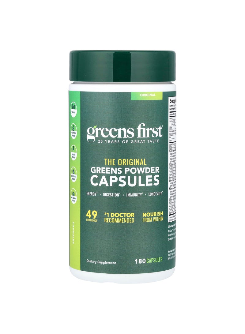 Greens Powder Capsules, 180 Capsules